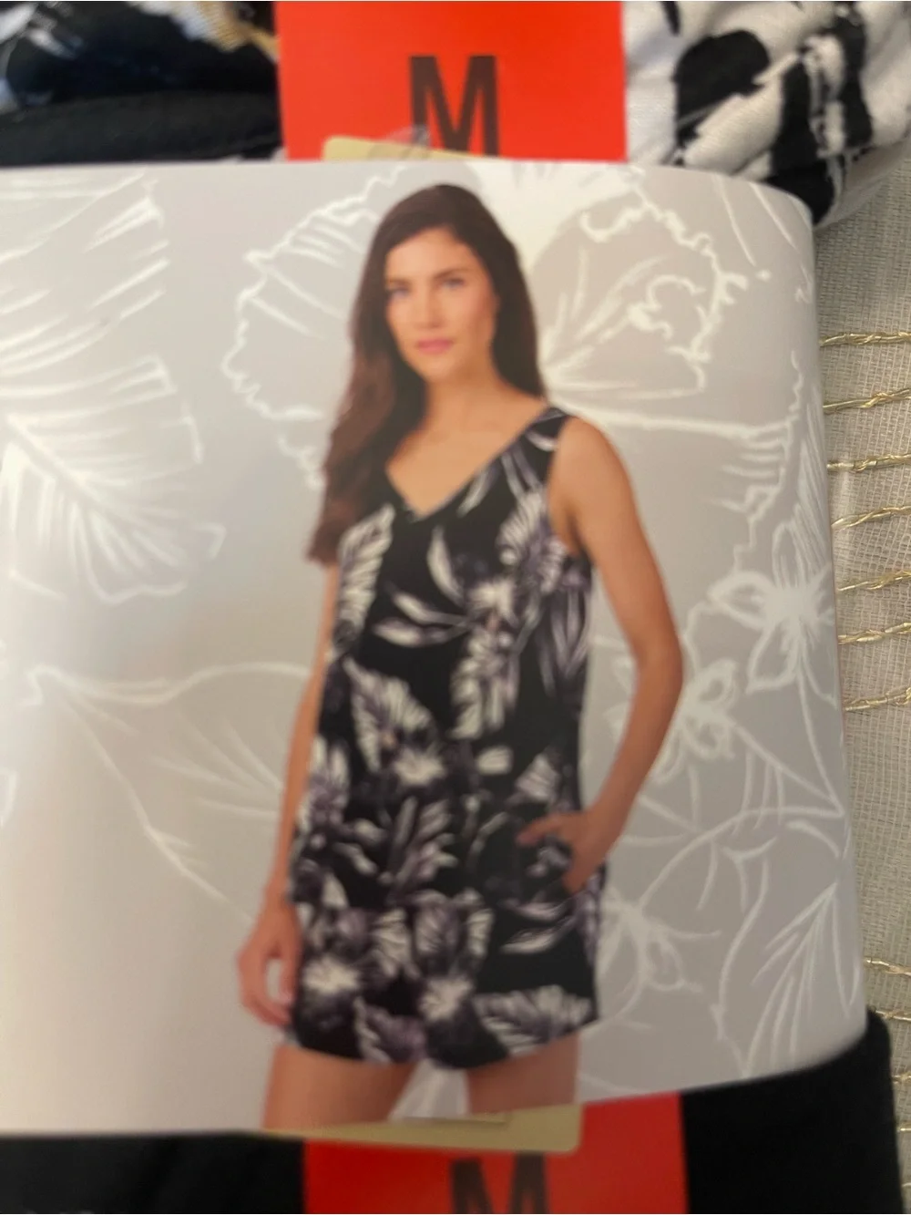 Tommy Bahama Black & White Tropical Print 3-Piece Pajama Set